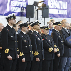 Rozpoczęcie cięcia pierwszej blachy do budowy szóstego z serii niszczyciela min typu „Kormoran II”. Fot. Sławomir Lewandowski / PortalMorski.pl