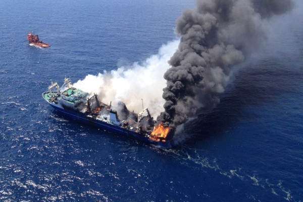 Udało się ugasić pożar na rosyjskim statku rybackim Oleg Naydenov