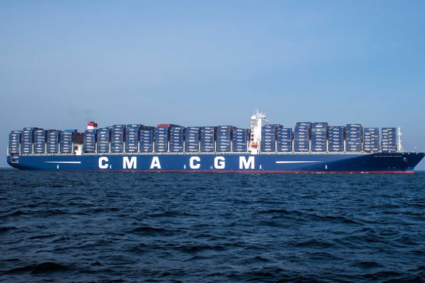 Największy kontenerowiec należący do CMA CGM zawinie do portu w Stanach Zjednoczonych...