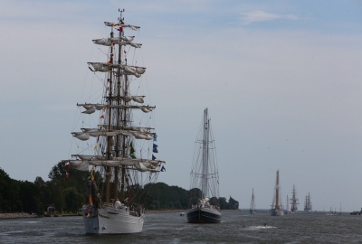Parada żaglowców na Bałtyku na zakończenie regat The Tall Ships Races...