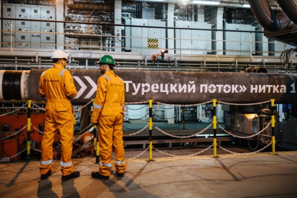Gazprom: ukończono morski odcinek pierwszej nitki Tureckiego Potoku