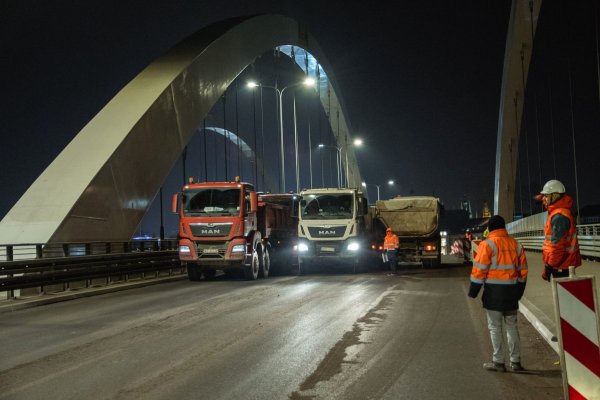 Prawie gotowy wiadukt Biskupia Górka na drodze krajowej do Nowego Portu w Gdańsku