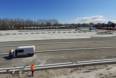 Półmetek budowy parkingu dla ciężarówek przy terminalu promowym w Świnoujściu