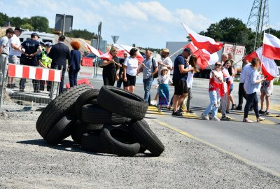Protest w sprawie zamkniętej ulicy Ku Morzu w Świnoujściu