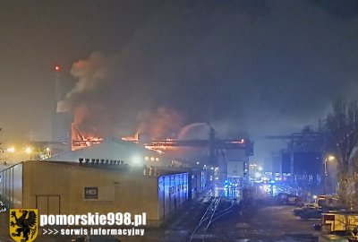 Pożar na terenie gdyńskiego portu